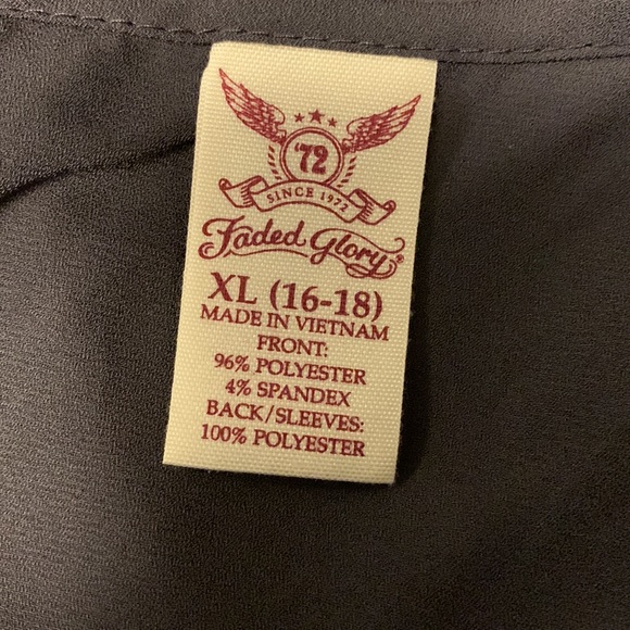 FADED GLORY SUPER NICE SILVER GRAY VELVET & SHEER LIGHTWEIGHT STRETCHY TOP - Picture 7 of 7